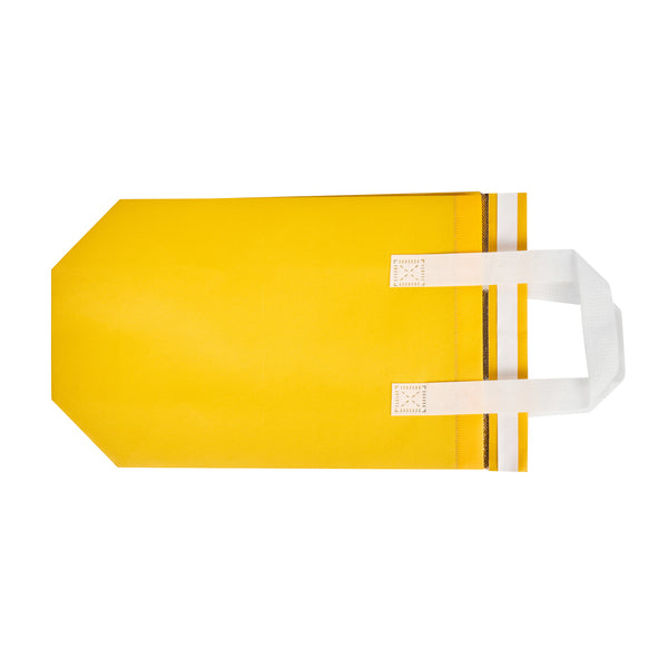 Restaurantware Bag Tek Yellow Insulated Take Out Bag - Tamper-Evident - 8 1/4" X 4 1/4" X 10 3/4" - 100 Count Box