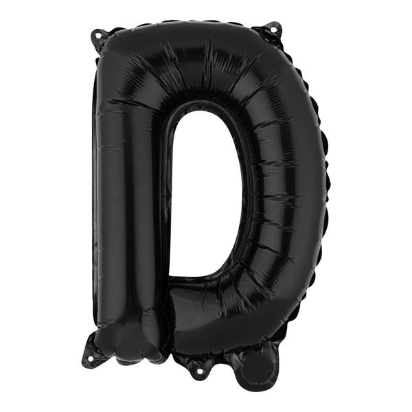 Restaurantware Balloonify Black Mylar Letter D Balloon - 16" - 1 Count Box