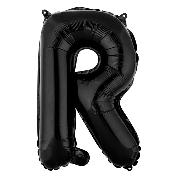 Restaurantware Balloonify Black Mylar Letter R Balloon - 16" - 1 Count Box