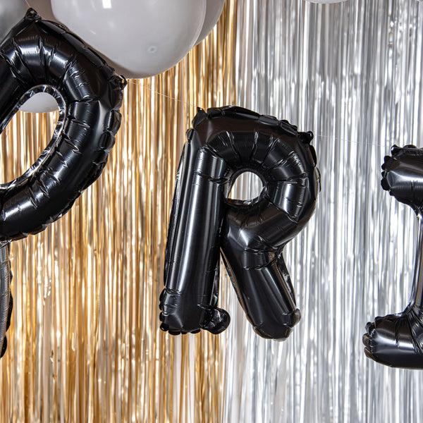Restaurantware Balloonify Black Mylar Letter R Balloon - 16" - 1 Count Box