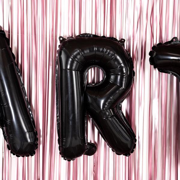 Restaurantware Balloonify Black Mylar Letter R Balloon - 16" - 1 Count Box