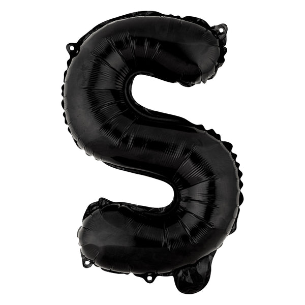 Restaurantware Balloonify Black Mylar Letter S Balloon - 16" - 1 Count Box