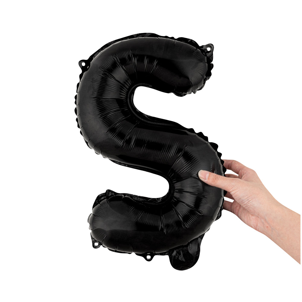 restaurantware Balloonify Black Mylar Letter S Balloon - 16" - 1 count box