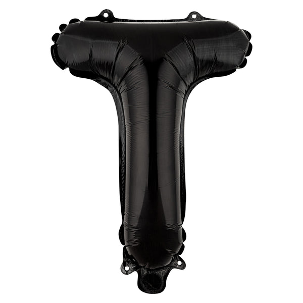 Restaurantware Balloonify Black Mylar Letter T Balloon - 16" - 1 Count Box