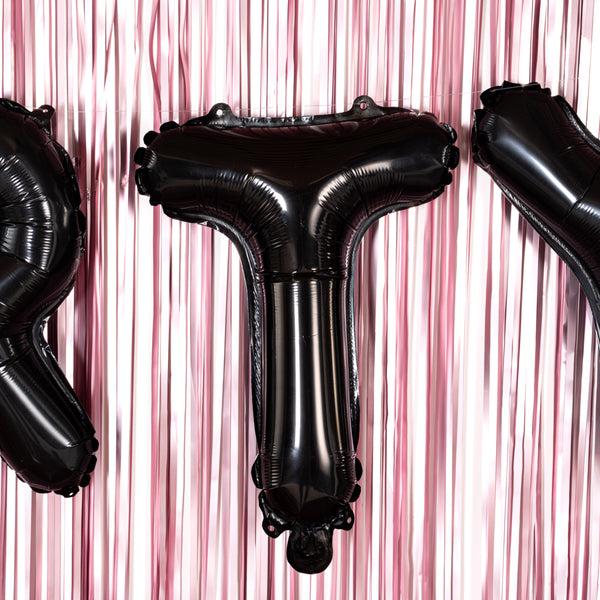 Restaurantware Balloonify Black Mylar Letter T Balloon - 16" - 1 Count Box