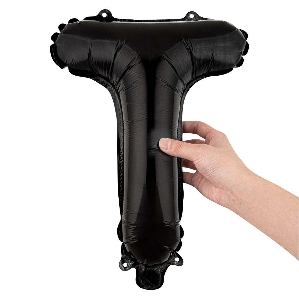 restaurantware Balloonify Black Mylar Letter T Balloon - 16" - 1 count box