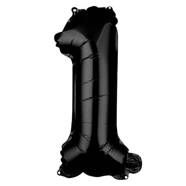 Restaurantware Balloonify Black Mylar Number 1 Balloon - 16" - 1 Count Box