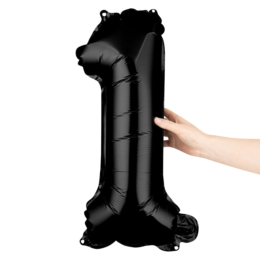 restaurantware Balloonify Black Mylar Number 1 Balloon - 16" - 1 count box