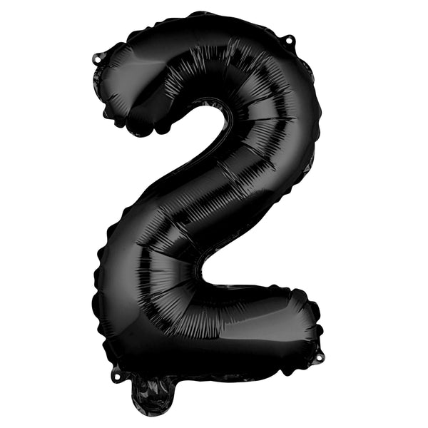 Restaurantware Balloonify Black Mylar Number 2 Balloon - 16" - 1 Count Box