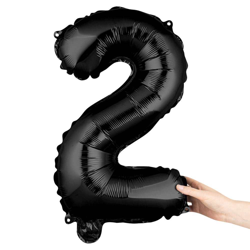 restaurantware Balloonify Black Mylar Number 2 Balloon - 16" - 1 count box