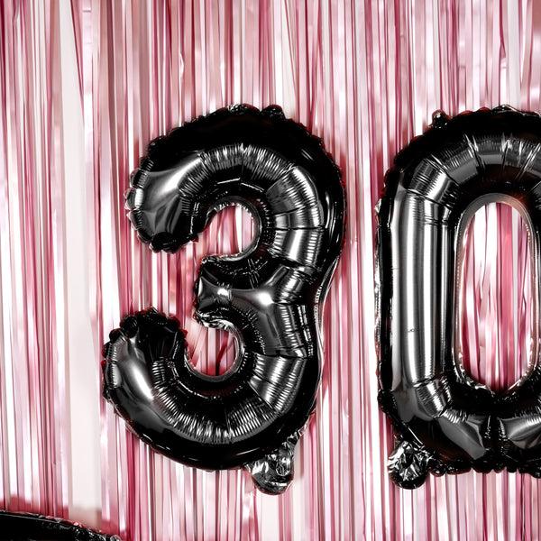 Restaurantware Balloonify Black Mylar Number 3 Balloon - 16" - 1 Count Box