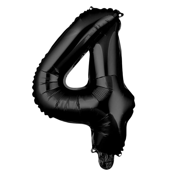 Restaurantware Balloonify Black Mylar Number 4 Balloon - 16" - 1 Count Box