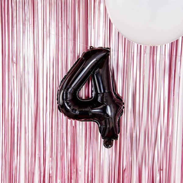 Restaurantware Balloonify Black Mylar Number 4 Balloon - 16" - 1 Count Box