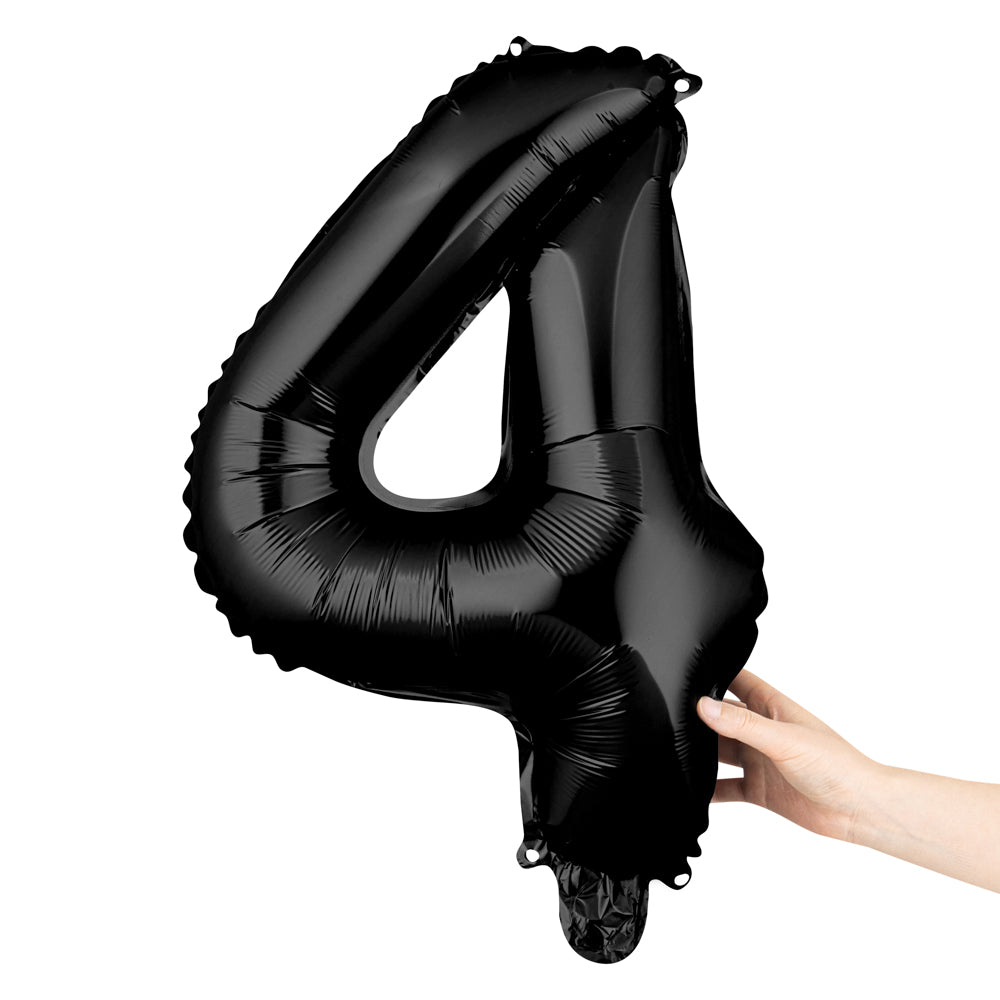 restaurantware Balloonify Black Mylar Number 4 Balloon - 16" - 1 count box