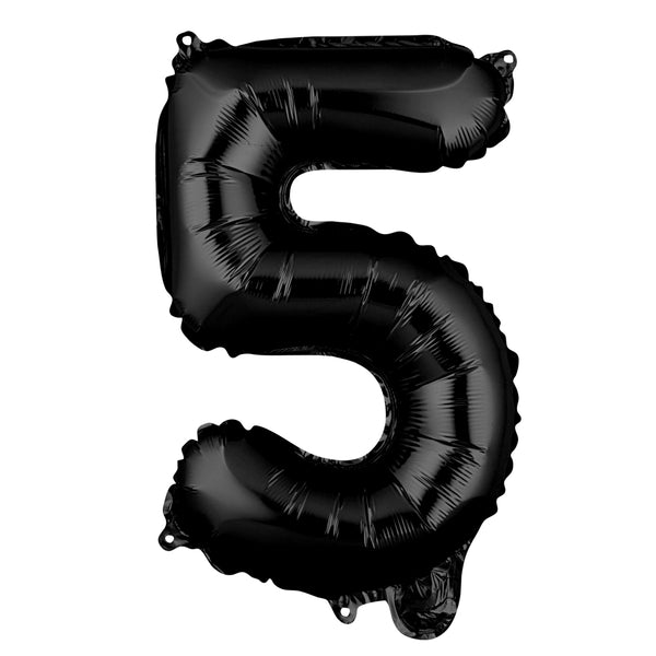 Restaurantware Balloonify Black Mylar Number 5 Balloon - 16" - 1 Count Box