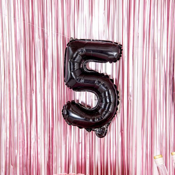 Restaurantware Balloonify Black Mylar Number 5 Balloon - 16" - 1 Count Box
