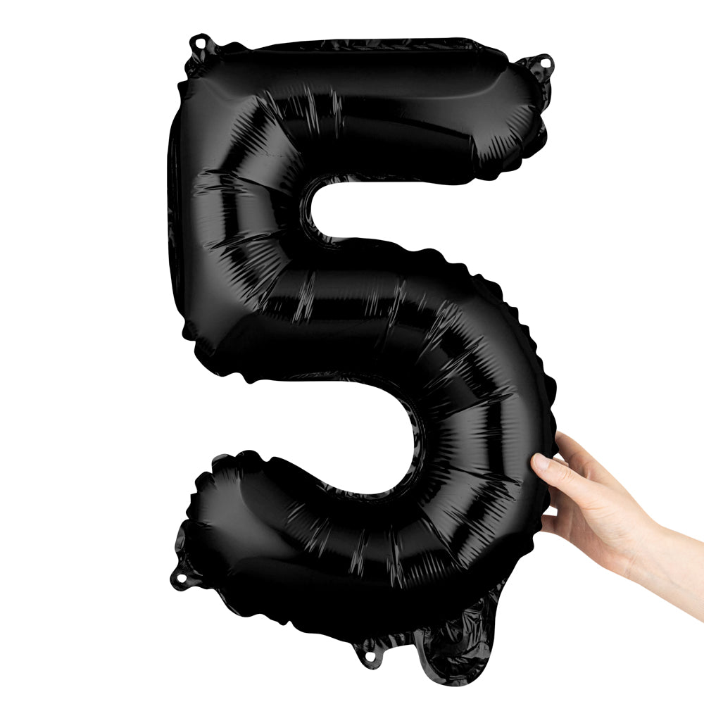 restaurantware Balloonify Black Mylar Number 5 Balloon - 16" - 1 count box