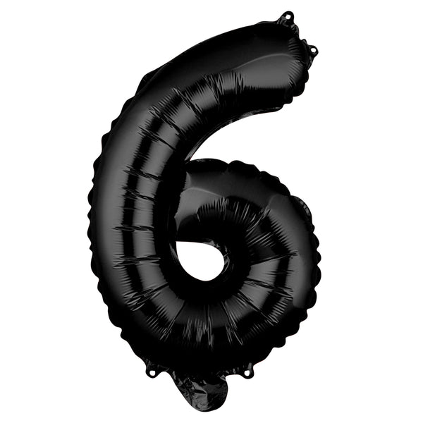 Restaurantware Balloonify Black Mylar Number 6 Balloon - 16" - 1 Count Box