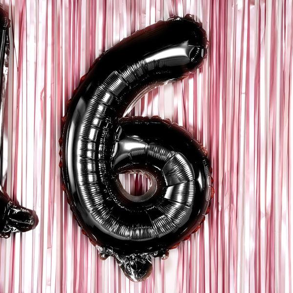 Restaurantware Balloonify Black Mylar Number 6 Balloon - 16" - 1 Count Box