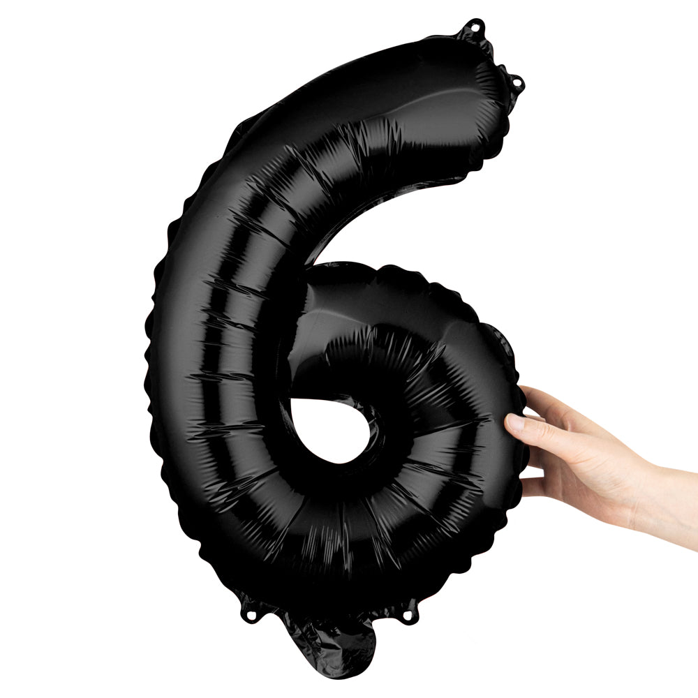 restaurantware Balloonify Black Mylar Number 6 Balloon - 16" - 1 count box