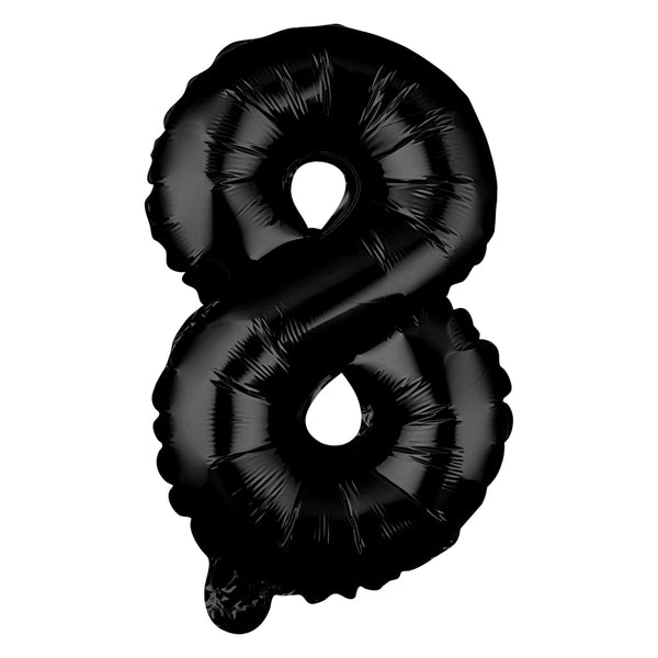 Restaurantware Balloonify Black Mylar Number 8 Balloon - 16" - 1 Count Box