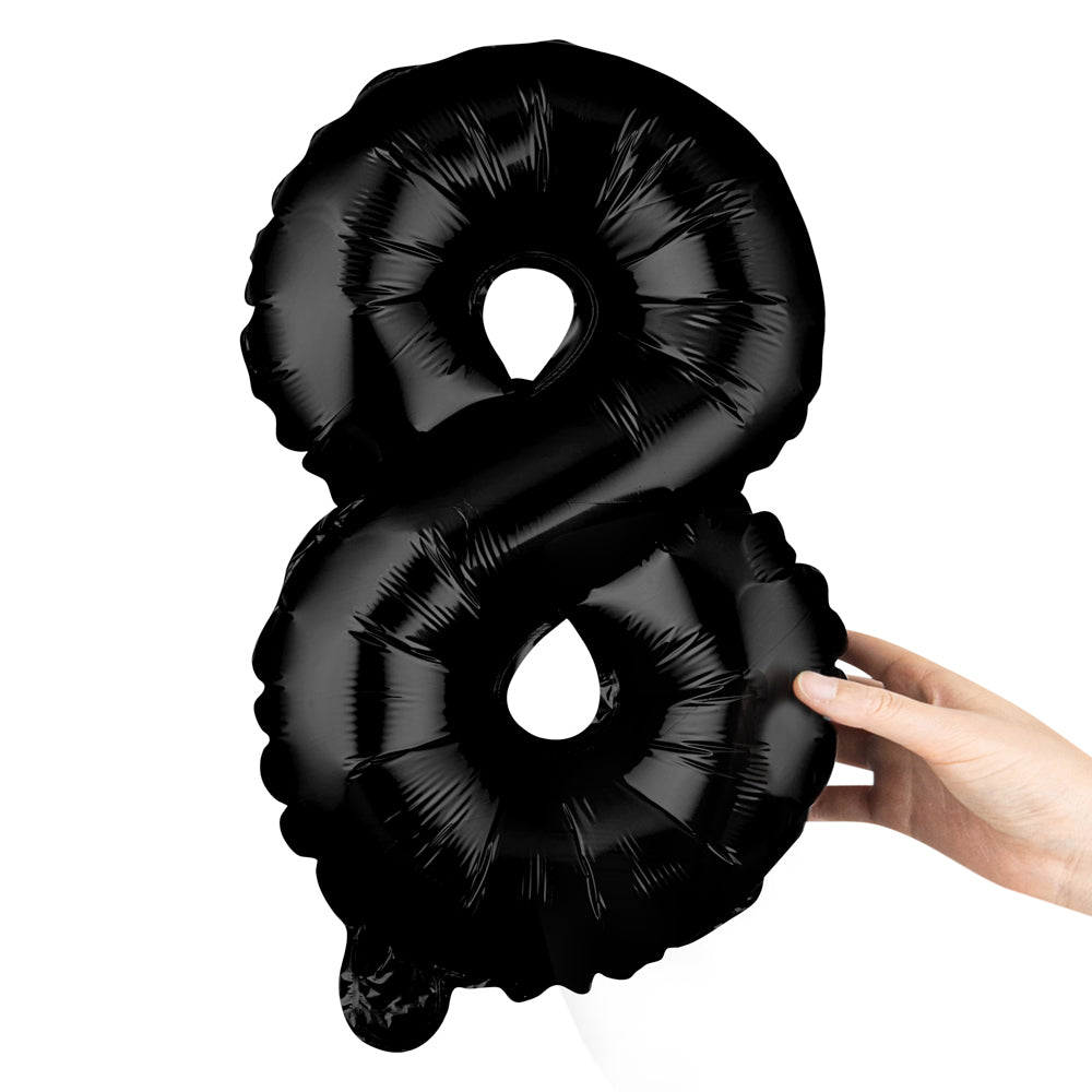 restaurantware Balloonify Black Mylar Number 8 Balloon - 16" - 1 count box