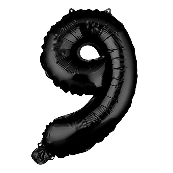 Restaurantware Balloonify Black Mylar Number 9 Balloon - 16" - 1 Count Box