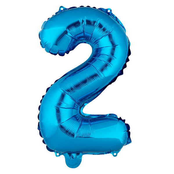 Restaurantware Balloonify Blue Mylar Number 2 Balloon - 16" - 1 Count Box