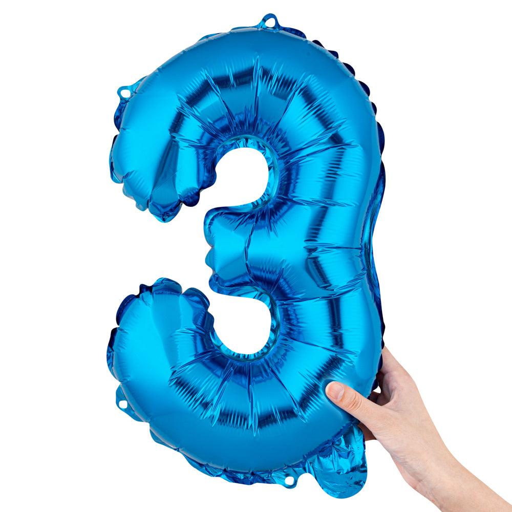 restaurantware Balloonify Blue Mylar Number 3 Balloon - 16" - 1 count box