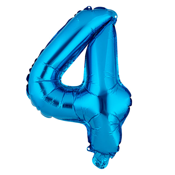 Restaurantware Balloonify Blue Mylar Number 4 Balloon - 16" - 1 Count Box