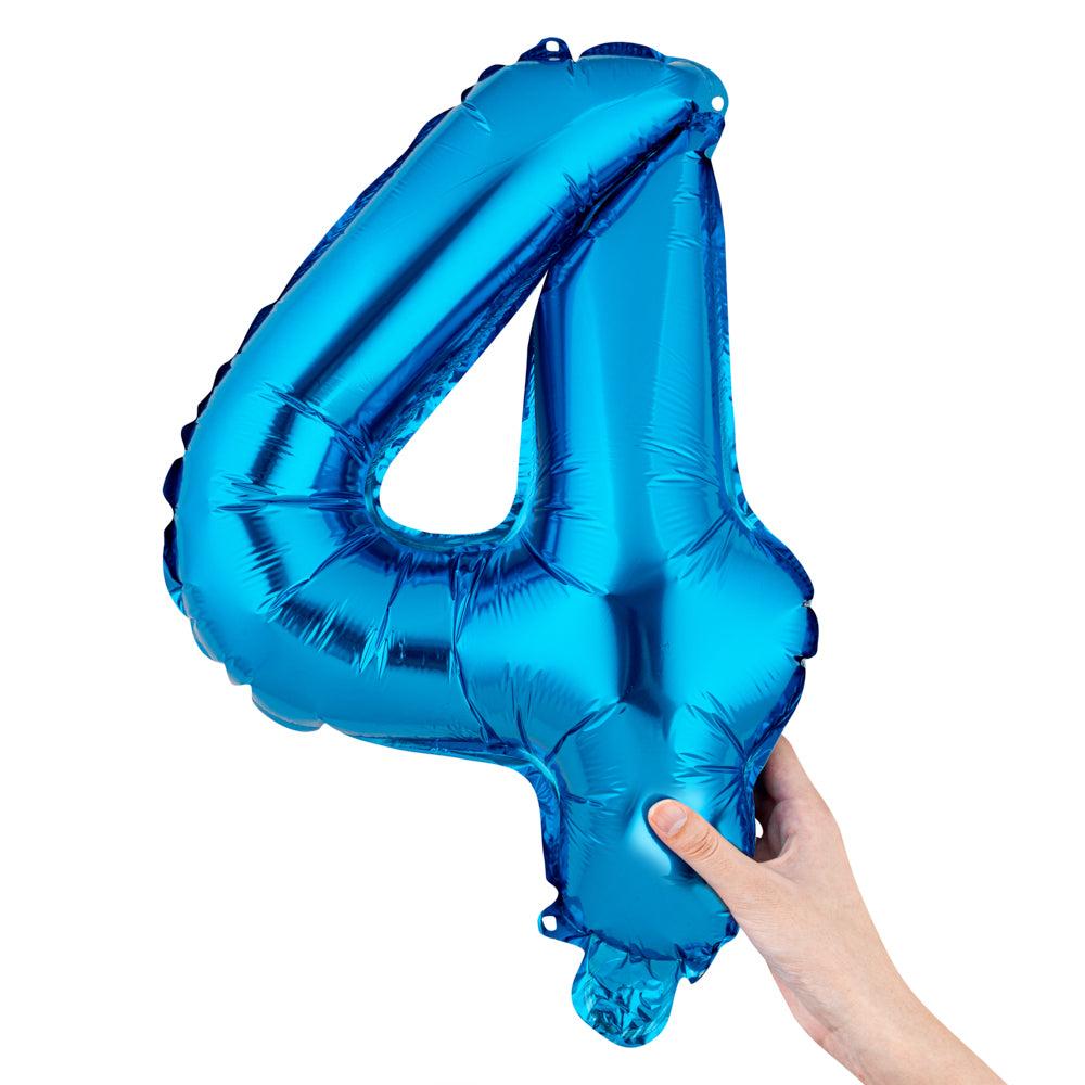 restaurantware Balloonify Blue Mylar Number 4 Balloon - 16" - 1 count box