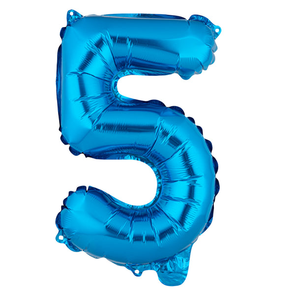 Restaurantware Balloonify Blue Mylar Number 5 Balloon - 16" - 1 Count Box