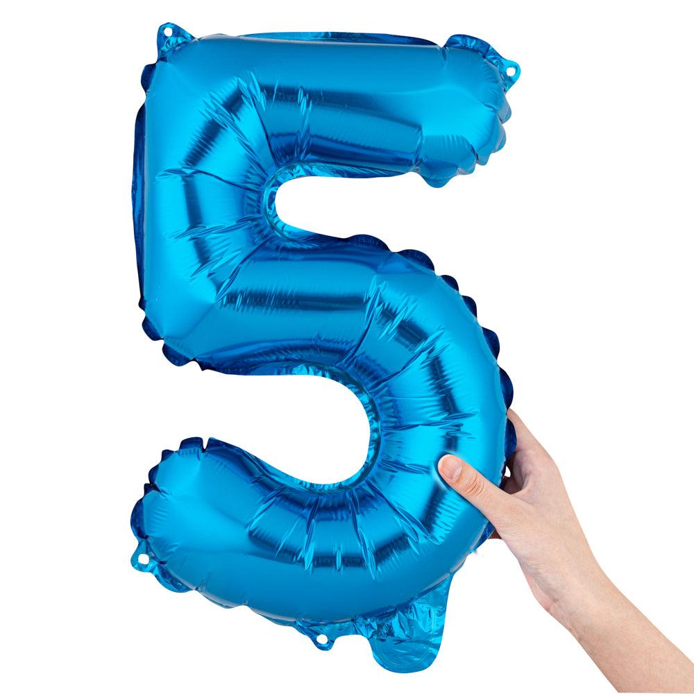 restaurantware Balloonify Blue Mylar Number 5 Balloon - 16" - 1 count box