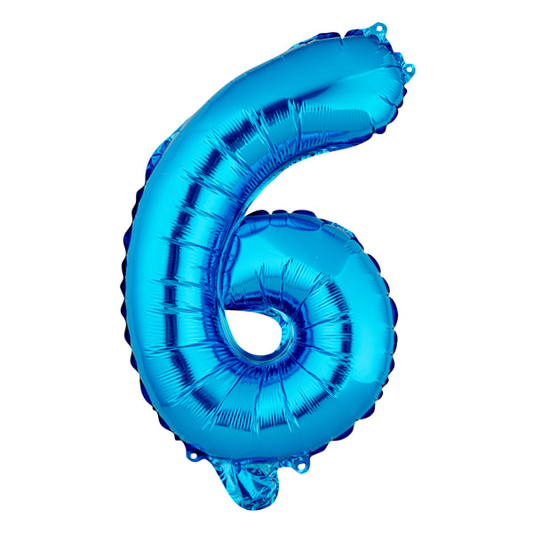 Restaurantware Balloonify Blue Mylar Number 6 Balloon - 16" - 1 Count Box