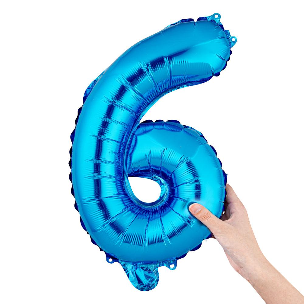 restaurantware Balloonify Blue Mylar Number 6 Balloon - 16" - 1 count box