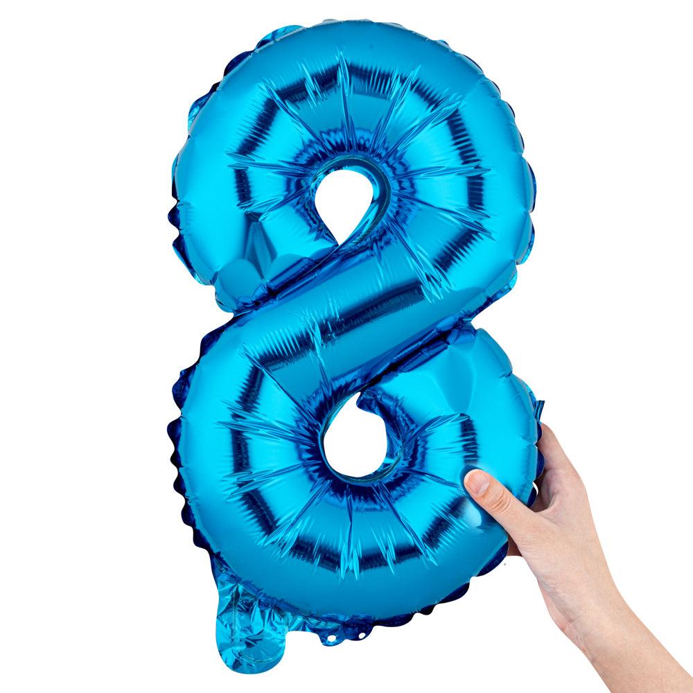 restaurantware Balloonify Blue Mylar Number 8 Balloon - 16" - 1 count box