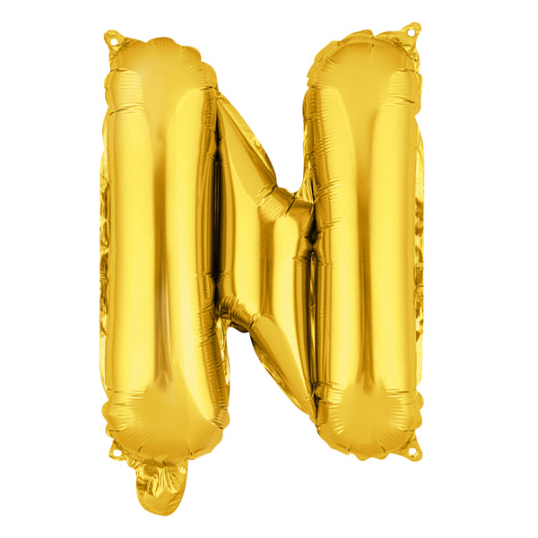 Restaurantware Balloonify Gold Mylar Letter N Balloon - 16" - 1 Count Box