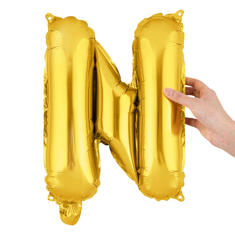 restaurantware Balloonify Gold Mylar Letter N Balloon - 16" - 1 count box