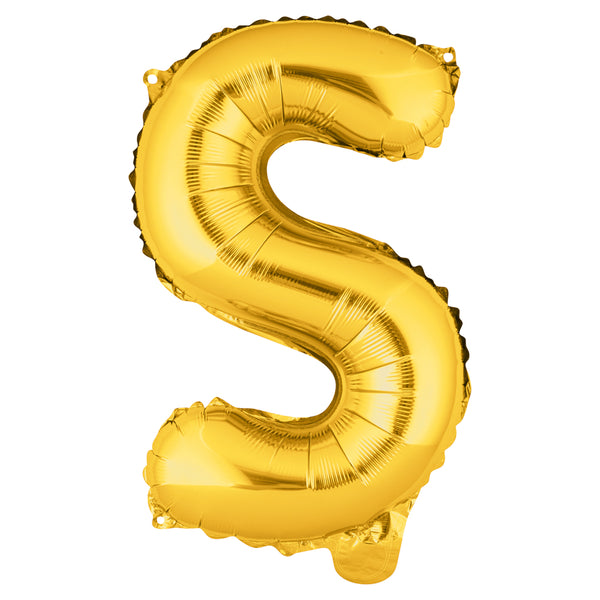 Restaurantware Balloonify Gold Mylar Letter S Balloon - 16" - 1 Count Box