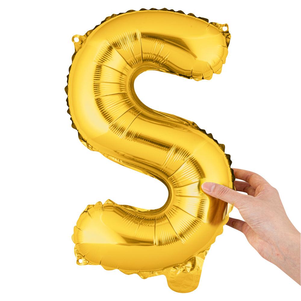 restaurantware Balloonify Gold Mylar Letter S Balloon - 16" - 1 count box