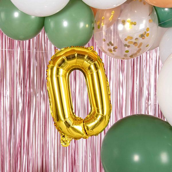 Restaurantware Balloonify Gold Mylar Number 0 Balloon - 16" - 1 Count Box