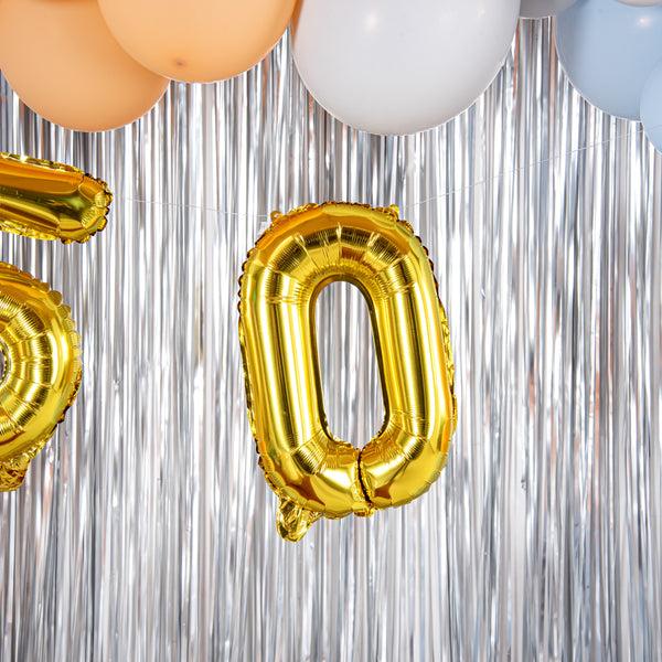 Restaurantware Balloonify Gold Mylar Number 0 Balloon - 16" - 1 Count Box