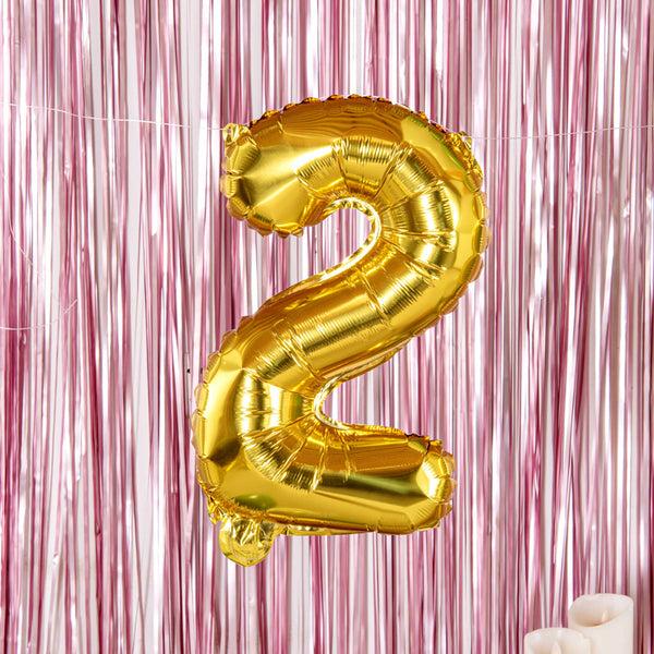 Restaurantware Balloonify Gold Mylar Number 2 Balloon - 16" - 1 Count Box