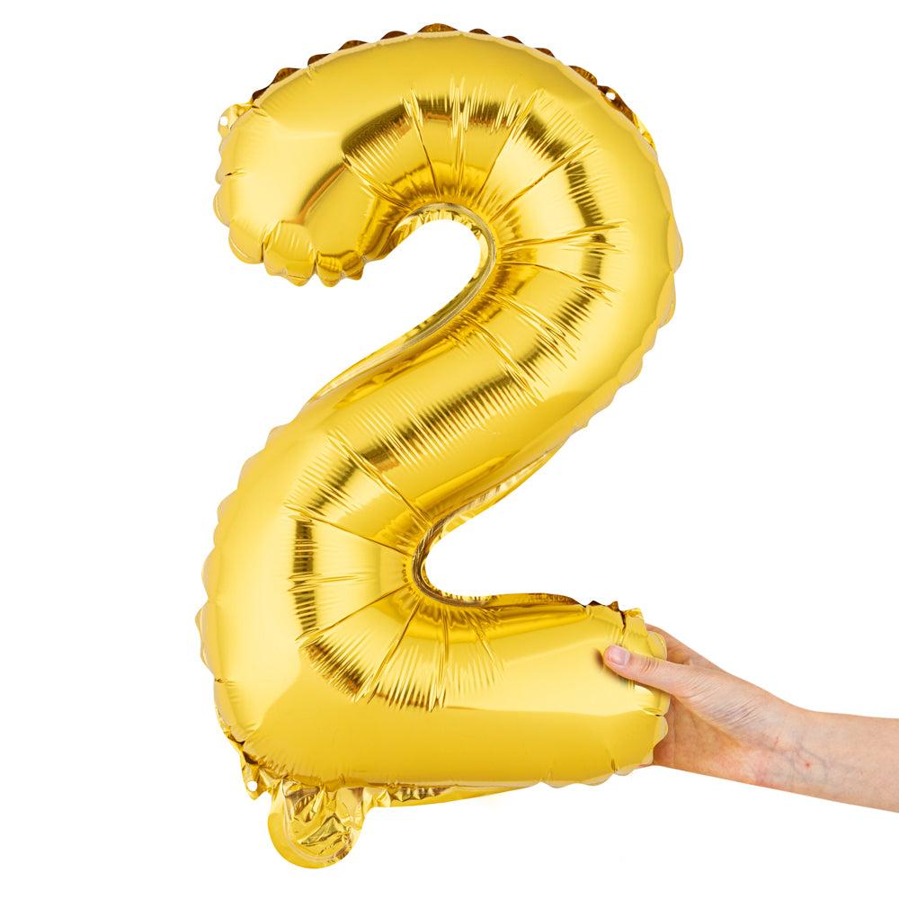 restaurantware Balloonify Gold Mylar Number 2 Balloon - 16" - 1 count box