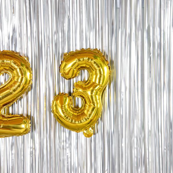 Restaurantware Balloonify Gold Mylar Number 3 Balloon - 16" - 1 Count Box