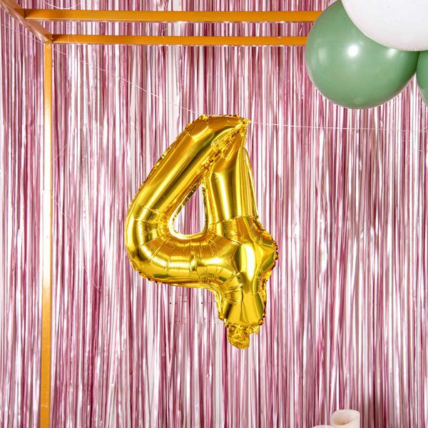 Restaurantware Balloonify Gold Mylar Number 4 Balloon - 16" - 1 Count Box