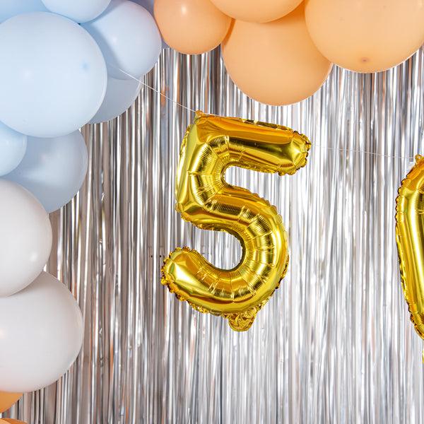 Restaurantware Balloonify Gold Mylar Number 5 Balloon - 16" - 1 Count Box