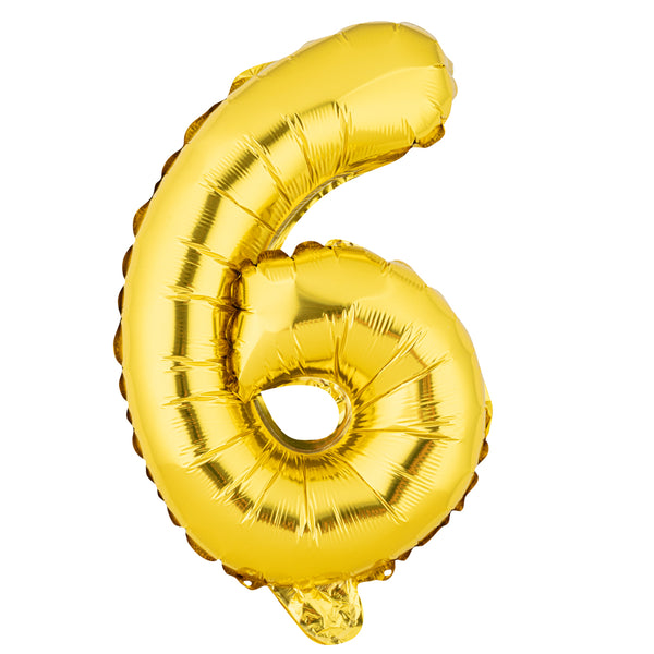 Restaurantware Balloonify Gold Mylar Number 6 Balloon - 16" - 1 Count Box
