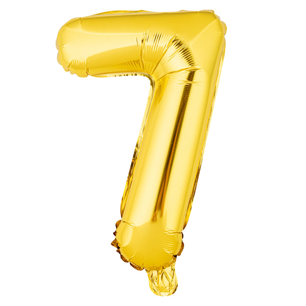 Restaurantware Balloonify Gold Mylar Number 7 Balloon - 16" - 1 Count Box