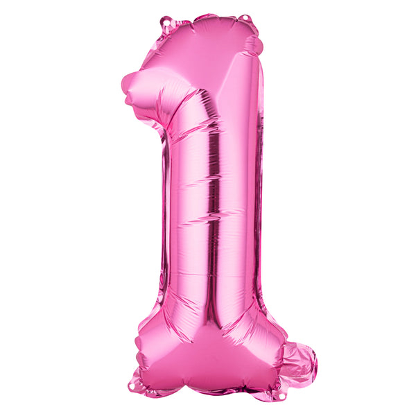 Restaurantware Balloonify Pink Mylar Number 1 Balloon - 16" - 1 Count Box